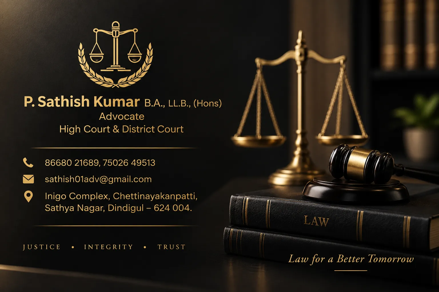 P. Sathish Kumar B.A., LL.B. (Hons.)